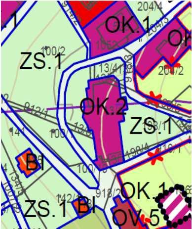 rekonstrukce hotelu Lokalita č. 8/4 katastrální území Labská pozemek st. p. č. 94/1 stávající funkční využití FP plochy zemědělské, louky a pastviny navržené funkční využití OK.