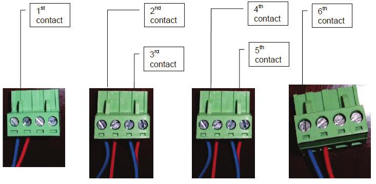 3.3.2) Multimetrem zkontrolujte kabelové kontakty. 1.kontakt 2.kontakt 4.kontakt 6.kontakt 3.kontakt 5.kontakt 3.3.3) Kontrolou kontaktů 1 a 2, 3 a 4, 5 a 6 ověřte správnost zapojení.