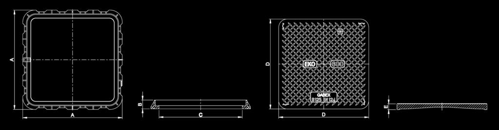 x 335 400 x 400 22 3,50 1 450,- EKO 500 B 12,5 402 x 402 42 443 x 443 500