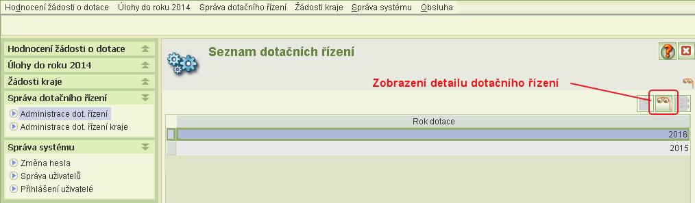 5 Menu aplikace Po přihlášení do aplikace se otevře formulář obrazovky, který obsahuje v horní i levé části hlavní menu pro práci s aplikací.