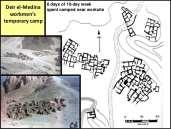 Západní břeh Nilu, Théby Nepravidelný tvar: vliv geomorfologie údolí: obehnán cihlovou, posléze kamennou zdí: 132 x 50 m = 5600 m2 eg. název: set-maat Místo pravdy Založil: asi Thutmose I.