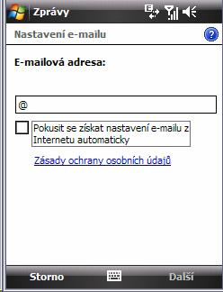 Nastavení e-mailového klienta E-mailový klient ve Vašem mobilním telefonu Vám umožní pracovat s vaší