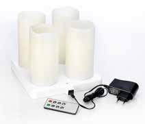 bílá, pro venkovní prostředí, vosk, 220 x 75 mm 1 x 1 4 svíčky Pillar s možností nabíjení, s žárovkami LED s hřejivým bílým světlem: doba