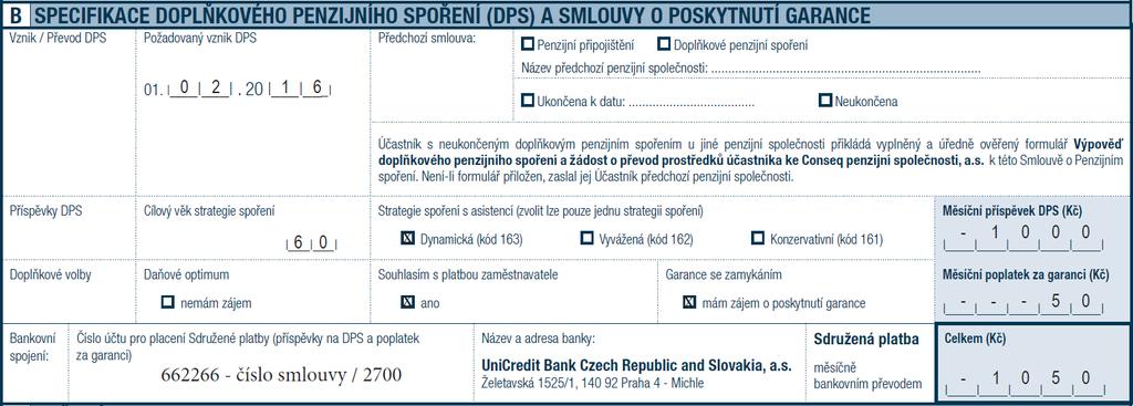 ADMINISTRACE ZENIT Datum vzniku návrhu smlouvy Klient obdrží koncem roku informaci o