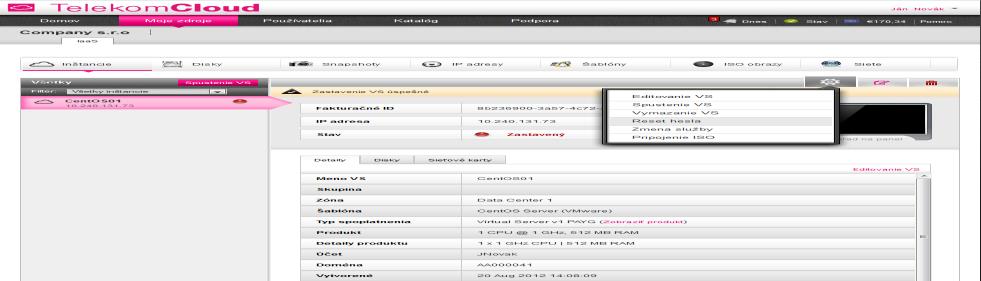 ..) Každý zákazník má vlastný Virtuálny firewall s plnou administráciou Monitoring stavu zriadených služieb z pohľadu zákazníka (prehľad VS, diskových kapacít, dátovej prevádzky, virtuálnych sietí,.