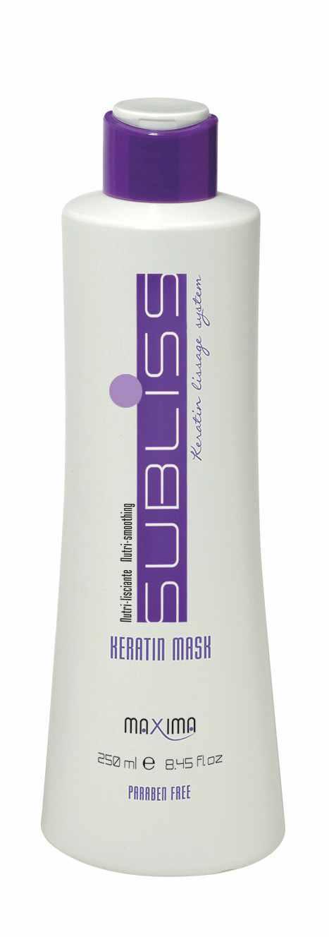 MAXIMA SUBLISS - KERATIN LISSAGE SYSTEM MAXIMA SUBLISS - KERATIN LISSAGE SYSTEM MAXIMA SUBLISS - KERATIN LISSAGE SYSTEM KERATIN SHAMPOO VYHLAZUJÍCÍ ŠAMPON S KERATINEM KERATIN MASK VYHLAZUJÍCÍ MASKA S