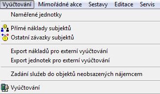 VYÚČTOVÁNÍ SLUŽEB Vyúčtování lze provádět opakovaně (simulace, kontrola vstupů, reklamace), jednotlivé kroky lze opakovat a stornovat.