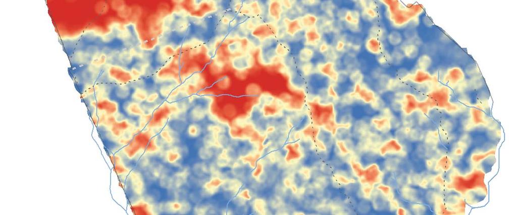 Mapa rozložení podílu tlejících kmenů na celkovém objemu kmenů v Žofínském pralese v roce 008 Král K., Adam D., Hort L., Janík D., Šamonil P., Unar P., Vrška T.