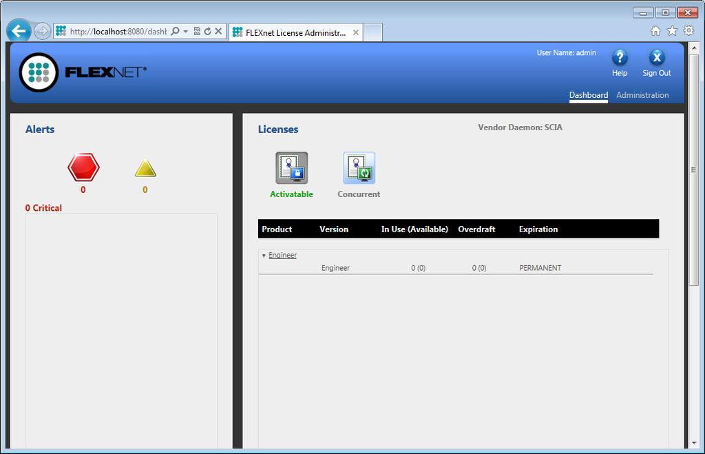 2.3 Konfigurace serveru Od verze 2010.0 je používaná síťová ochrana FlexNET. V předchozích verzích 2009.0, 2008.1, NEXIS, byla používaná síťová ochrana FlexLM místo FlexNET.