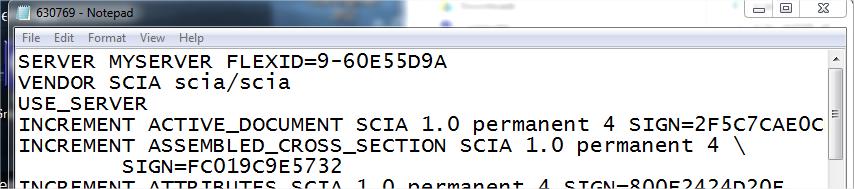 lic (vše tam přepište), defaultní cesta: "C:\Program Files (x86)\common Files\SCIA\LicenceServer\FlexnetServer\SCIA Potom v SCIA_Software.
