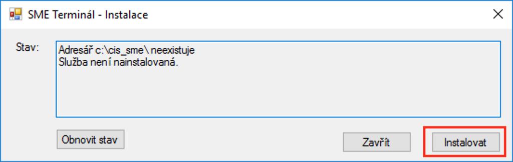 3. Zobrazí se okno instalátoru. 4. Pokračujte stiskutím tlačítka Instalovat 5.