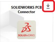 SOLIDWORKS PCB 4. Přejděte dolů na Rozšíření softwaru. U položky SOLIDWORKS PCB Connector klikněte na šipku dolů v pravém horním rohu nadpisu pro stažení a zahájení instalace. 5.