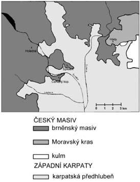 Geologie Upraveno podle: Geologie Brna a okolí brněnský masív nejst. jednotka (600 mil. let), metamorfity a vyvřeliny 3 části záp. a vých.