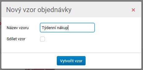 Vzory objednávek ( nákupní seznamy ) Hodí se, pokud opakovaně objednáváte podobné zboží. Můžete ji vytvořit v košíku nebo ze staré objednávky.