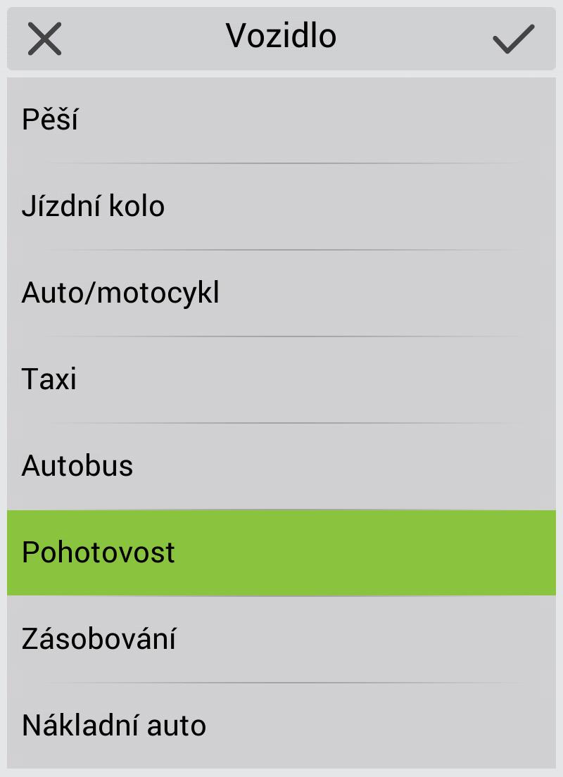 V nabídce nastavení můžete konfigurovat specifika plánování trasy na vašem zařízení. Pro přejití do nabídky Navigace, zvolte > Nastavení > Navigace. S ohledem na typ vozidla můžete volit typ vozovky.