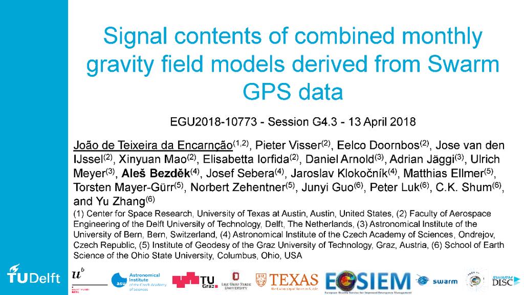 Měsíční gravitační modely výpočet inverzí GPS poloh na geopotenciální koeficienty dnes jediná mise s kvalitními GPS přijímači, které toto umožňují gap filler : mise GRACE skončila 9/2017,