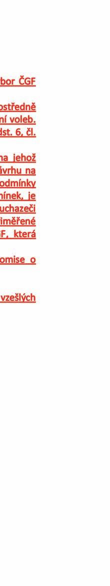 Pro případ mimořádné volební konference nebo schválení kooptovaného člena dle čl. VIII., odst. 6, čl. X., odst 5 a XII., odst. 4 stanov ČGF se ustanovení o volební komisi použijí obdobně.