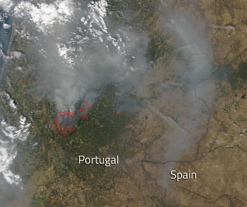 Grande Před vypuknutím požárů zažilo Portugalsko vlnu veder s teplotami přes 40 C.