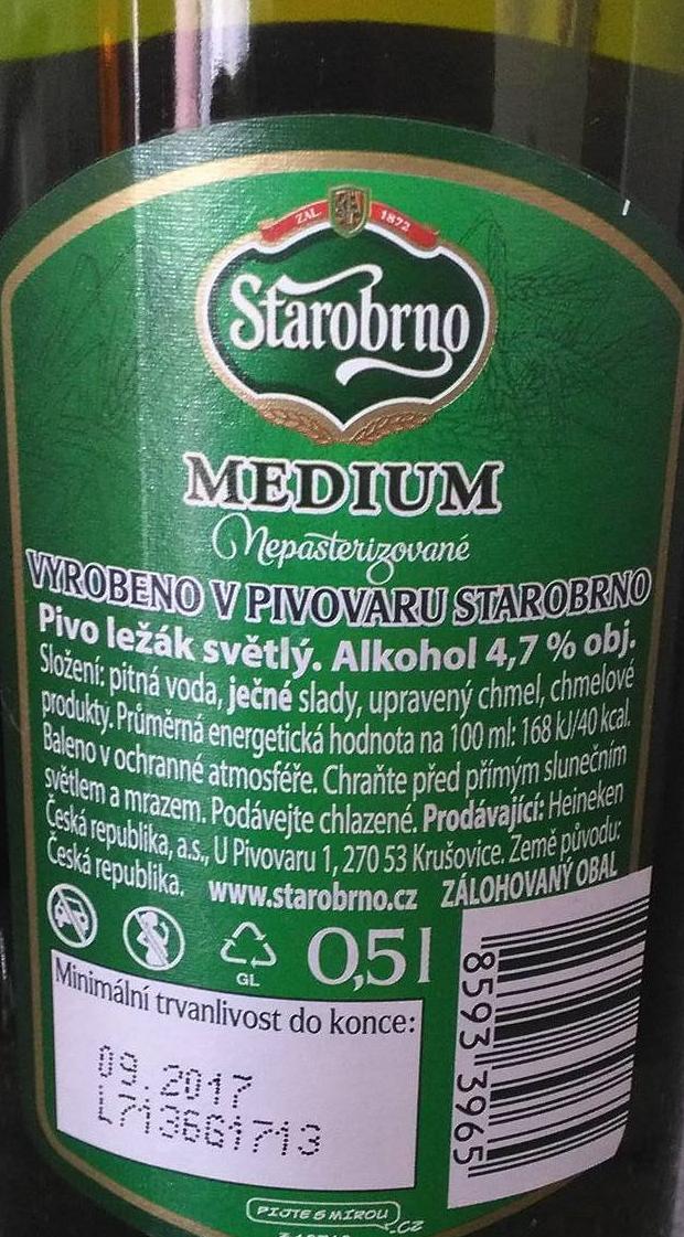 PŘÍKLAD SPRÁVNĚ OZNAČENÉHO VÝROBKU Hodnota extraktu původní mladiny Údaje, že se jedná o pivo světlé a nepasterizované Výrobce Datum