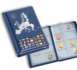 Pomůcky pro sběratele mincí VISTA Euro mincovní album včetně vhodné ochranné kazety Díl 1 s 6 VISTA mincovními listy na 12 Euro zemí Kvalitní vazba s potiskem zemí a vlajek Evropy.