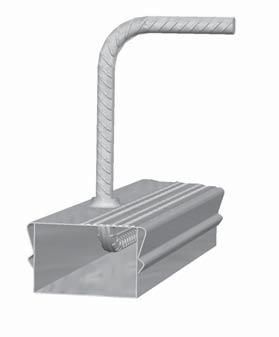 Výztužné přípojky Dumbo -Stahl s profilovaným ocelovým boxem, který zůstává v betonu Výhody: Upravený povrch