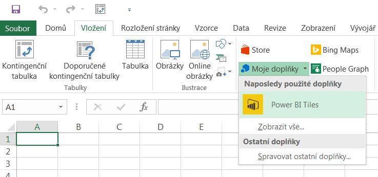 Napojení dlaždic / reportů do MS Office Jednotlivé dlaždice (Tiles) lze z dashboardů