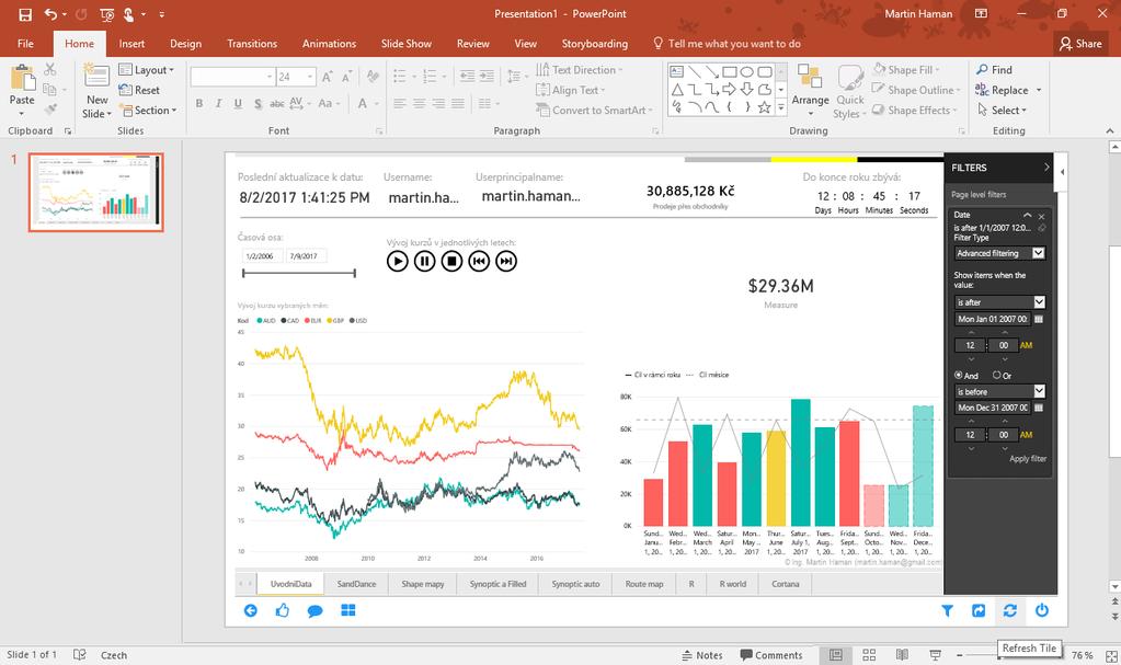 Napojení dlaždic / reportů do MS Office Kromě Excelu lze velmi dobře