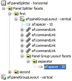 Návrh stránky probíhá pomocí vizuálního editoru vkládáním jednotlivých komponent z okna Component Palette. Komponenty jsou rozděleny do tří skupin Common Components, Layout a Operations.