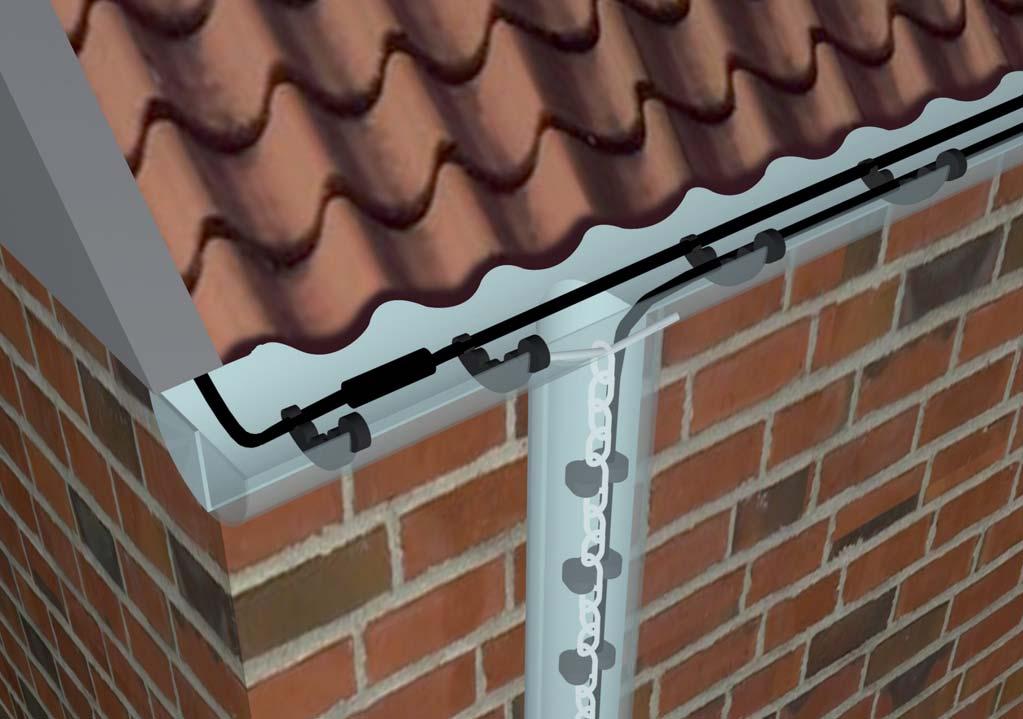 Jak navrhnout vytápění okapu a svodu Příklad