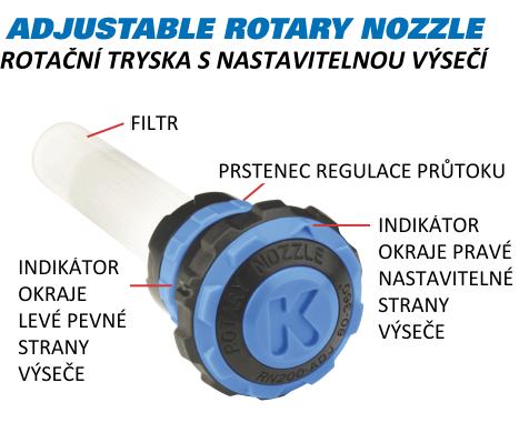 ROTA NÍ PAPRSKOVÉ TRYSKY MP ROTATOR MP800SR, 1000, MP2000, MP3000, MP3500 a speciální trysky MP2000, dost ik 5,2-6,4 m MP200090210 MP2000-90-210 rota ní tryska MP2000, nastavitelná 90-210 229,00 K MP