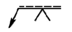 Poloha značky vůči praporku odkazové čáry Značka svaru se umisťuje nad nebo pod praporek odkazové čáry dle následujících pravidel: - je-li povrch praporku na straně odkazové čáry, umisťuje se značka