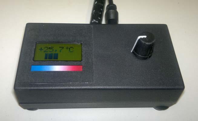 Prostor s proměnnou teplotou pro umístění měřeného senzoru Otočný prvek pro nastavení výkonu