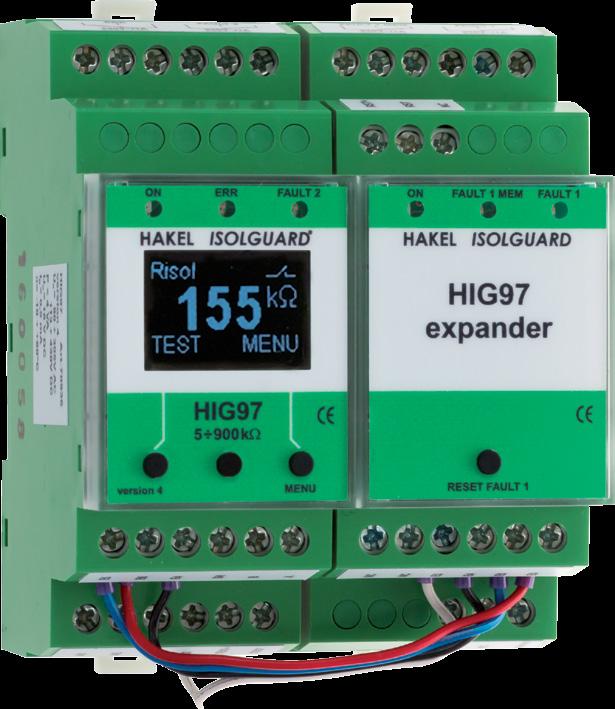 Těžební průmysl Hlídač izolačního stavu HIG97 Hlídač izolačního stavu HIG97 z produkce firmy HAKEL řady ISOLGUARD je určen k monitorování izolačního stavu izolovaných IT-soustav s požadovaným