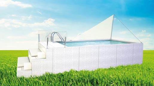 Bazén YACHT nabízí vodní plochu šířky 2 m, 2,5 m nebo 3 m a délky 4,0 až 8,0 m (v metrovém modulu).