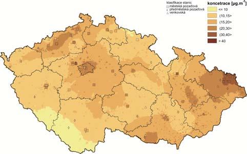 Obdobně vypadá situace i pro stanice rozdělené do skupin městské, předměstské, venkovské a dopravní dle klasifikace ve smyslu rozhodnutí Rady EoI 97/101/EC [2].