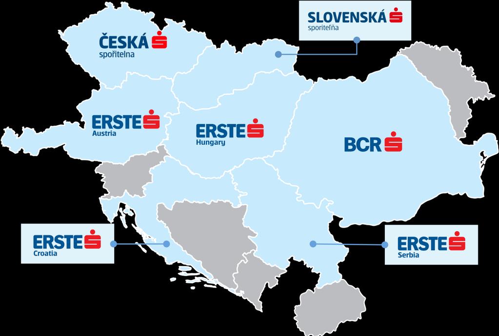 Erste Group Vedoucí retailová banka ve východní části Evropské unie Banka s vedoucím postavením v retailovém i korporátním bankovnictví v sedmi geograficky spojených zemích Příznivá struktura
