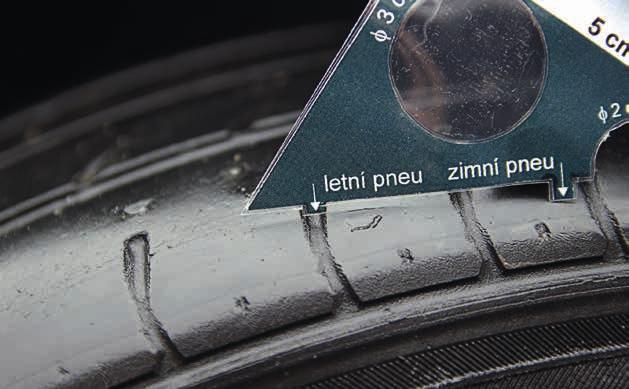 Neakceptovatelné poškození» nadměrně sjeté pneumatiky přes stanovený limit vzorku (letní pneumatiky 1,6 mm / zimní pneumatiky