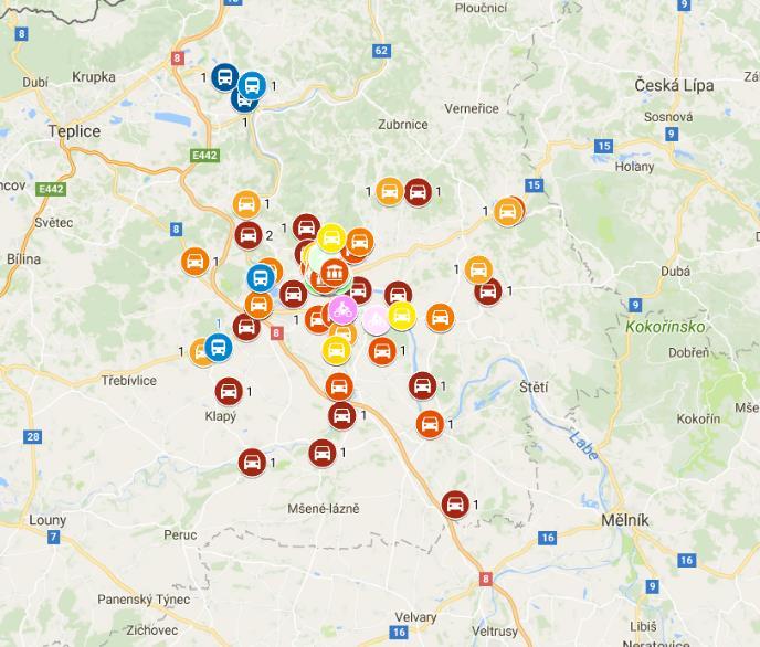 PRÁCE On - line mapa