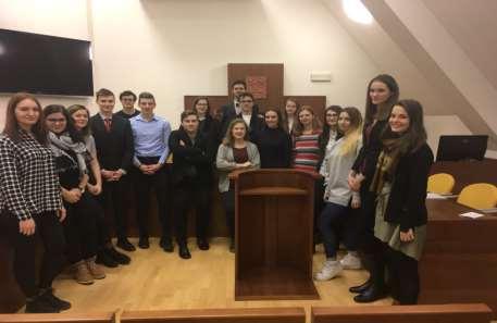 Simulovaný soudní proces 5. 1. 2018 na PF UK v Praze společenskovědní seminář 3.