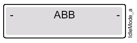 2.1.-1 Test displeje při zapnutí napájení, invertované zobrazení 3.1.2.2. Režimy displeje Je-li displej v klidovém stavu, je na něm zobrazen název vývodu/přívodu. Standardní nastavení z výroby je ABB.