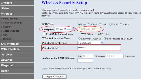 V hlavní nabídce klepněte na Wireless (Bezdrátová síť) > Security (Zabezpečení). Můžete změnit heslo a stupeň zabezpečení bezdrátové sítě.