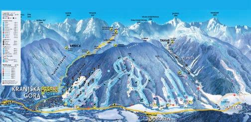 SLOVINSKO Julské Alpy Kranjska gora Kranjska gora Brno: 507 km Kranjska gora Praha: 570 km TECHNICKÉ PARAMETRY STŘEDISKA KRANJSKA GORA i 39 41 40 středisku SMĚR TARVISIO Nejznámější slovinské