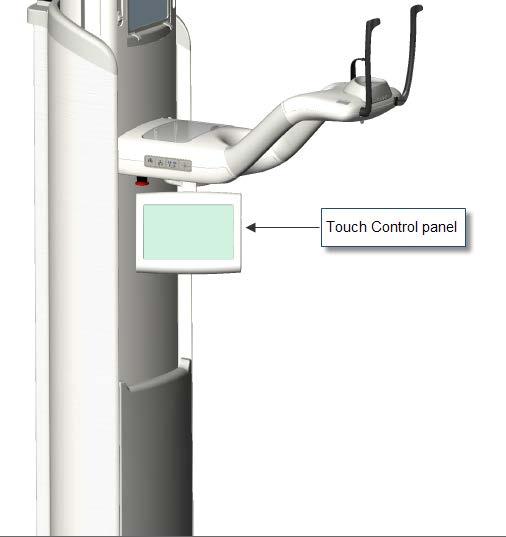 5 Popis systému Obsah kapitoly Dotykový ovládací panel Pomůcky pro polohování pacienta Nástroje pro polohování při cephalometrickém snímkování (volitelné) Pozice pro snímkování: Entry (Vstup), Exit