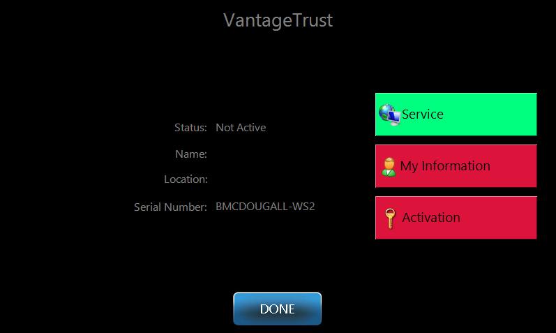 Obrazovka VantageTrust Obrazovka VantageTrust se používá ke zobrazování informací o vašem účtu VantageTrust.