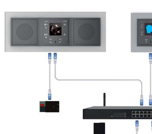 .. Hello Wi-Fi můstek s PoE Nástěnný reproduktor LARA audio Zámek dveří s PoE Wi-Fi PoE adaptér Dveřní hláska