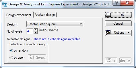 DOE - Latinské čtverce Design of experiments Př.