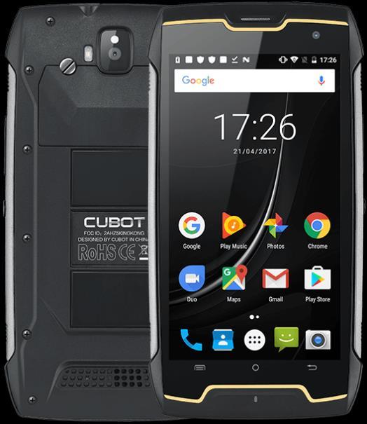 Řada King Kong Cubot King Kong Dostupné barvy: Černá OS Android 7.0 NOVINKA 5.0 Inch 720x1280 3G WCDMA: 850 / 1700 / 1900 / 2100 MT6580, 1.3GHz Quad-core 13.0MP F 2.
