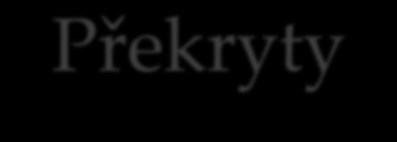 Překryty příčný překryv zabezpečuje stereoskopické pozorování dvojice snímků podélný překryv zabezpečuje, aby při odchýlení dráhy letadla nevznikla mezi sousedními řadami mezera standardní překryv: