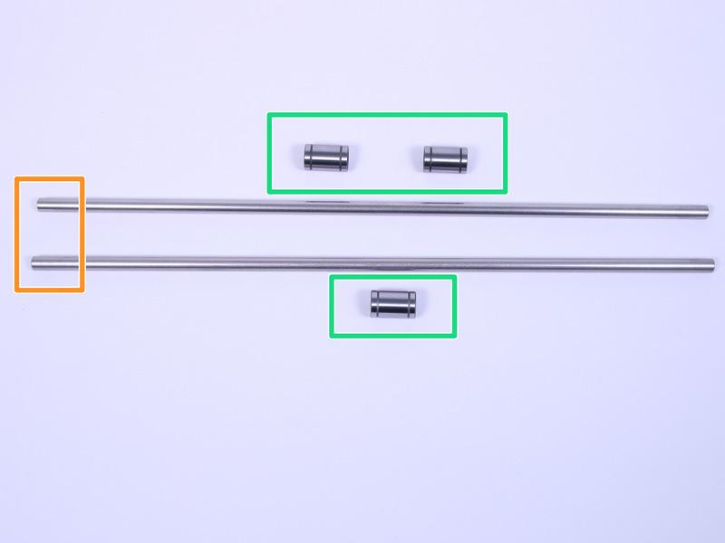 Step 3 Příprava hlazených tyčí LM8-UU lineární ložiska 8mm hlazené