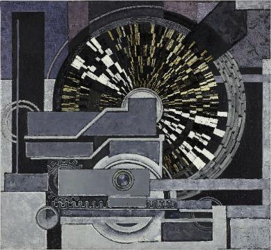 Mašinismus Hudba, 1936, olej, plátno, 85 x 93 cm;